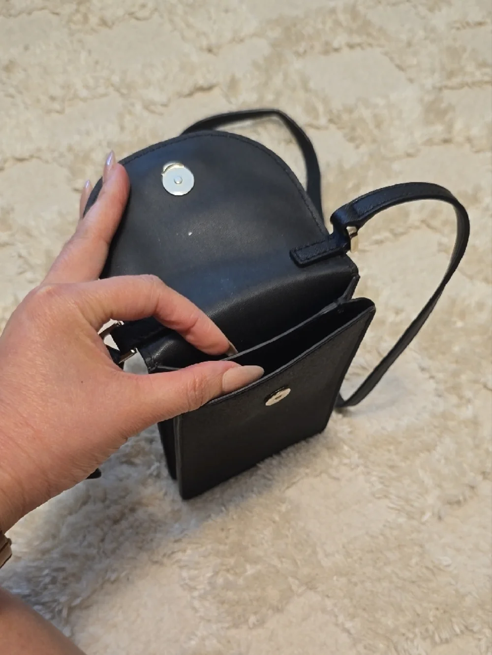 kate spade Black Glitter Crossbody Phone Pouch - Picture 2 of 4